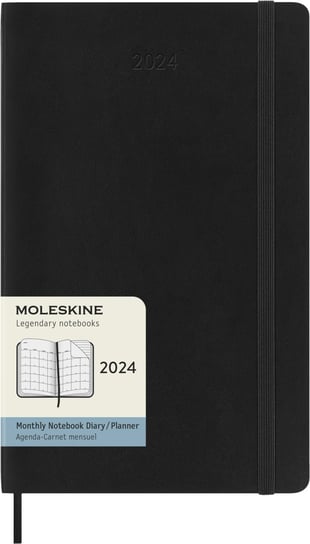 Kalendarz książkowy 2024 miesięczny A5 Moleskine large soft czarny Moleskine