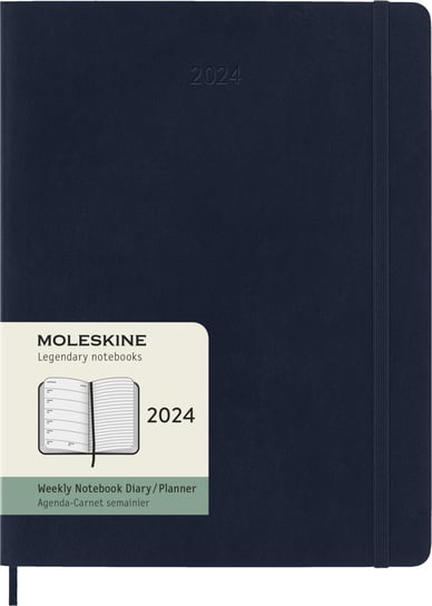 Kalendarz książkowy 2024 tygodniowy A4 Moleskine Extra Large Soft granatiwy Moleskine