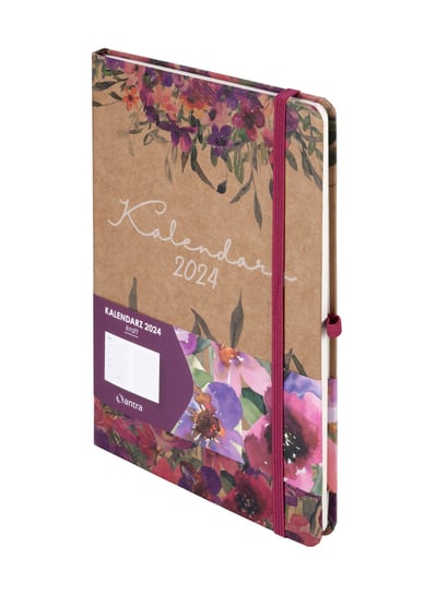 Kalendarz książkowy 2024 tygodniowy A5 Antra Kraft Akwarela kwiaty Antra