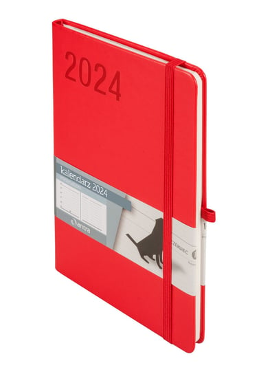 Kalendarz książkowy 2024 tygodniowy A5 Antra TNS Minimalizm Czerwony Antra