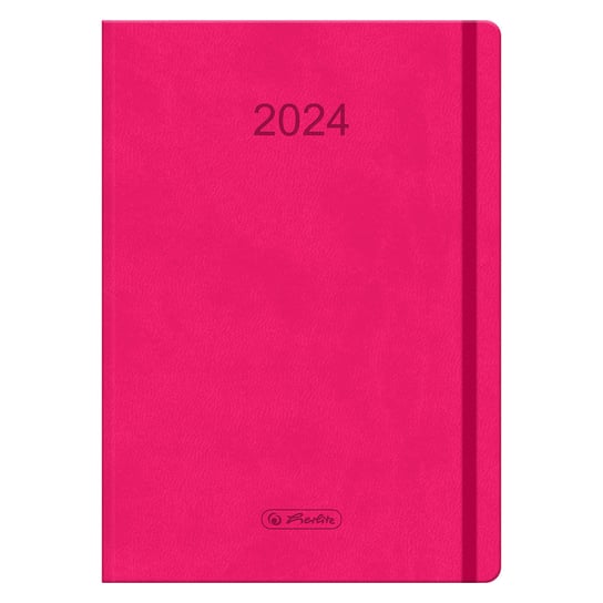 Kalendarz książkowy 2024 tygodniowy A5 Herlitz flex różowy Herlitz
