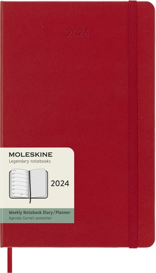 Kalendarz książkowy 2024 tygodniowy A5 Moleskine large hard czerwony Moleskine