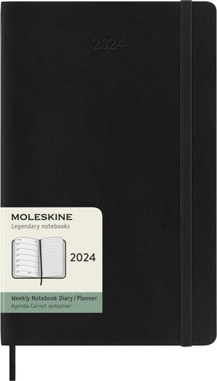 Kalendarz książkowy 2024 tygodniowy A5 Moleskine large soft czarny Moleskine