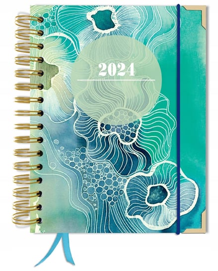 Kalendarz książkowy 2024 tygodniowy A5 TaDaPlanner biznesowy zielony TADAPLANNER