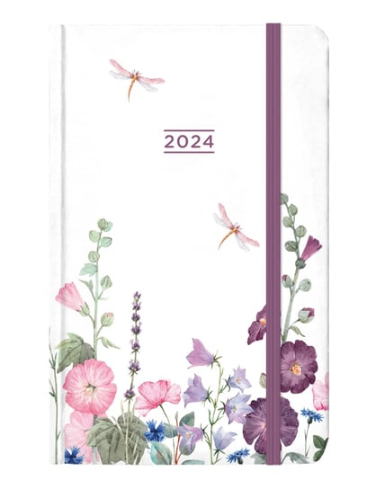 Kalendarz książkowy 2024 tygodniowy A6 ALBI kwiaty z ważką Albi