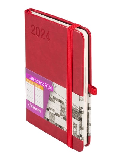 Kalendarz książkowy 2024 tygodniowy A6 Antra TDW Formalizm Czerwony Antra