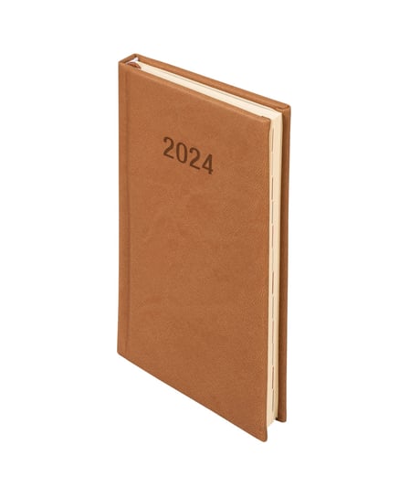 Kalendarz książkowy 2024 tygodniowy A6 Antra Vivella brązowy Antra