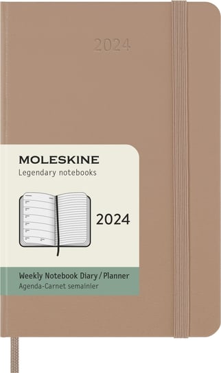 Kalendarz książkowy 2024 tygodniowy A6 Moleskine pocket hard beżowy Moleskine