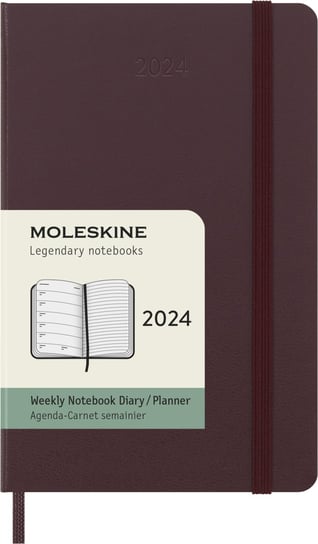 Kalendarz książkowy 2024 tygodniowy A6 Moleskine Pocket Hard Burgundowy Moleskine