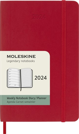 Kalendarz książkowy 2024 tygodniowy A6 Moleskine pocket soft czerwony Moleskine