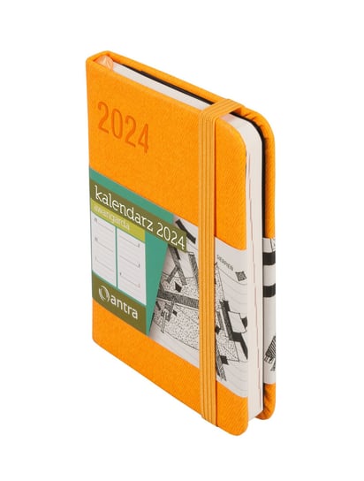 Kalendarz książkowy 2024 tygodniowy A7 Antra TDW Awangarda Pomarańczowy Antra