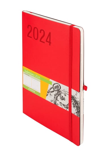 Kalendarz książkowy 2024 tygodniowy B5 Antra Impresja czerwony Antra