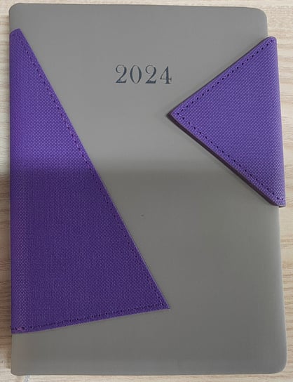 Kalendarz książkowy 2024 tygodniowy B6 Artsezon trójkąty fioletowy Artsezon