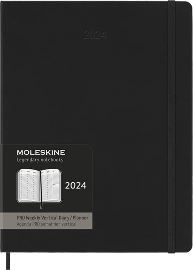 Kalendarz książkowy 2024 tygodniowy Moleskine Pro extra large czarny Moleskine