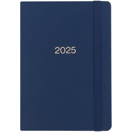 Kalendarz książkowy 2025 dzienny A5, granatowy z gumką, Paperdot Paperdot