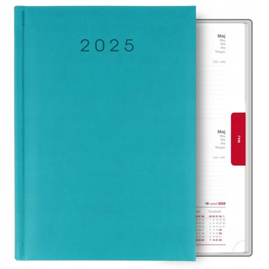 KALENDARZ KSIĄŻKOWY A5 PLANER TERMINARZ Dzienny A5 2025 TURKUSOWY NOTATNIK Inna marka