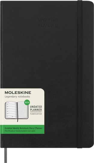Kalendarz książkowy Niedatowany tygodniowy A5 Moleskine czarny trwarda oprawa Moleskine