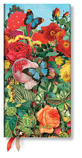 Kalendarz książkowy Paperblanks 2021, Butterfly Garden Slim HOR Paperblanks