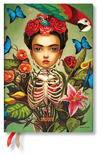 Kalendarz książkowy Paperblanks 2021, Frida Midi HOR Paperblanks
