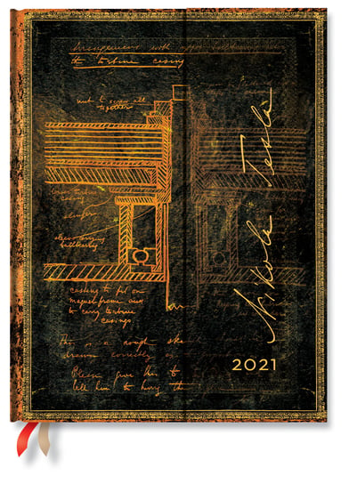 Kalendarz książkowy Paperblanks 2021, Tesla, Sketch of a Turbine Ultra HOR Paperblanks