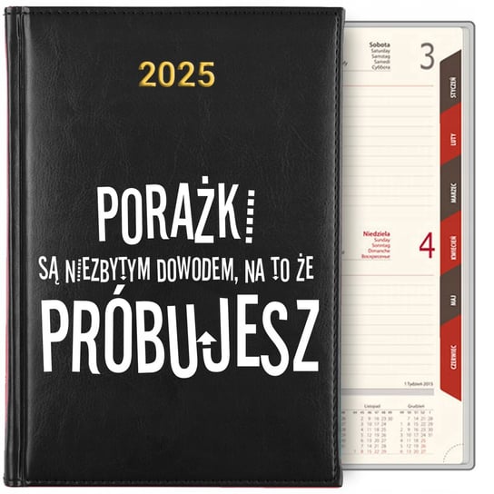 KALENDARZ KSIĄŻKOWY PLANER TERMINARZ 2025 Motywujące Teksty WIELE WZORÓW Inna marka