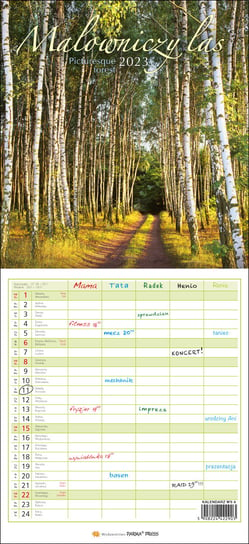 Kalendarz miesięczny 2023, Malowniczy Las Parma Press