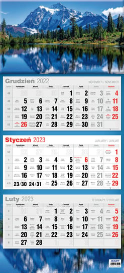 Kalendarz miesięczny, 2023, Płaski, Różnokolorowy avanti