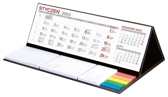 Kalendarz miesięczny, 2023, z Notesem, Maxi, Czarny WOKÓŁ NAS