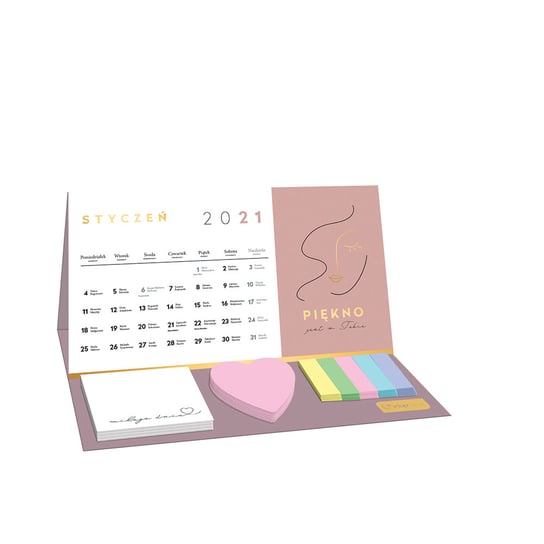 Kalendarz na biurko z karteczkami 2021, Motywacyjny Interdruk