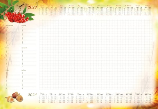 Kalendarz-planer biurkowy 2023, z listwą, Jarzębina MICHALCZYK i PROKOP