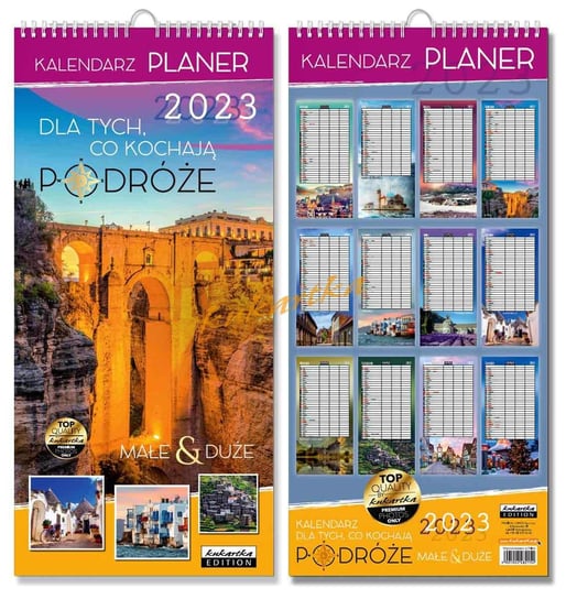 Kalendarz Planer Podróże Kukartka