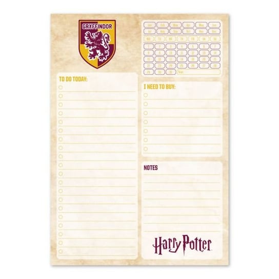 Kalendarz planer ścienny 2024 dzienny Grupo Erik Harry Potter Gryffindor Grupo Erik