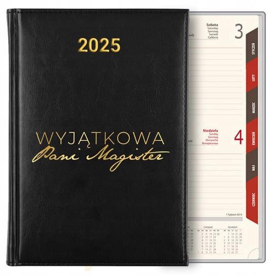 KALENDARZ PLANNER DZIENNY TERMINARZ 2025 A5 PANI MAGISTER GOLD MIX WZORÓW Inna marka