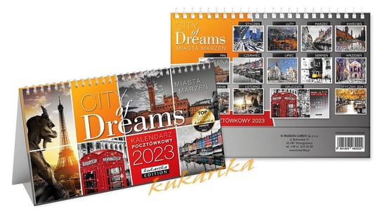 Kalendarz pocztówkowy CITY OF DREAMS, 2023 Kukartka