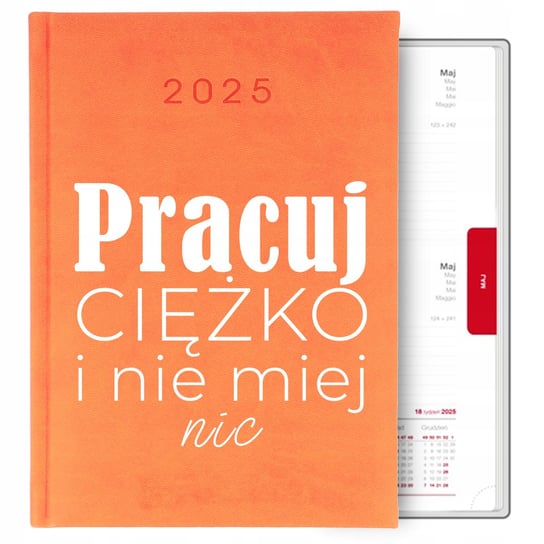 Kalendarz Pomarańczowy A5 2025 Motywacyjne Pracuj Ciężko I Nie Miej Nic Wz Inna marka