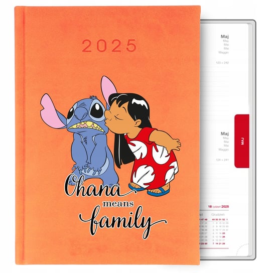 Kalendarz Pomarańczowy A5 2025 Prezent Lilo I Stich Ochana Means Family Wz Inna marka