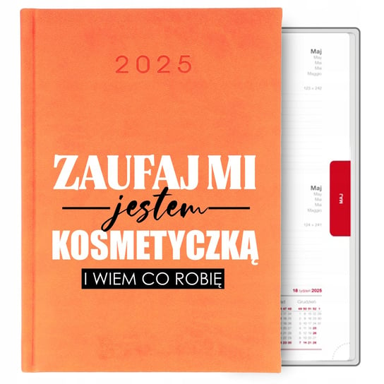 Kalendarz Pomarańczowy Terminarz Dzienny A5 2025 Prezent Dla Kosmetyczki Wz Inna marka