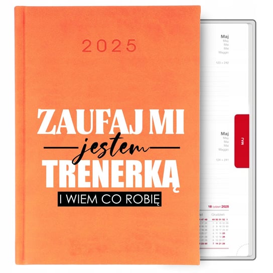 Kalendarz Pomarańczowy Terminarz Dzienny A5 2025 Prezent Dla Trenerki Wzory Inna marka