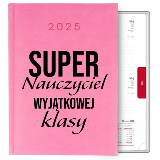 KALENDARZ RÓŻOWY A5 2025 TERMINARZ PLANER PREZENT DZIEŃ NAUCZYCIELA WZORY Inna marka