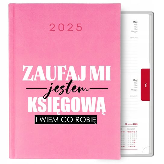 Kalendarz Różowy Terminarz Dzienny A5 2025 Prezent Dla Księgowej Mix Wzory Inna marka