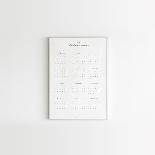 Kalendarz ścienny 2020, Minimalism Voska Studio