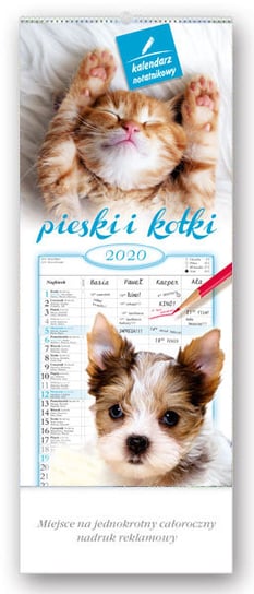 Kalendarz ścienny 2020, notatnikowy, Pieski i kotki Lucrum