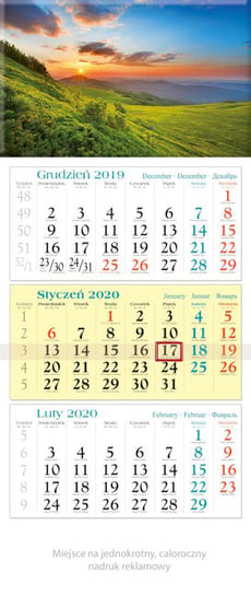 Kalendarz ścienny 2020, trójdzielny, Połonina Codex