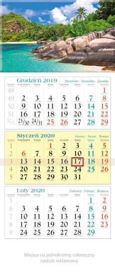 Kalendarz ścienny 2020, trójdzielny, Tropiki Codex