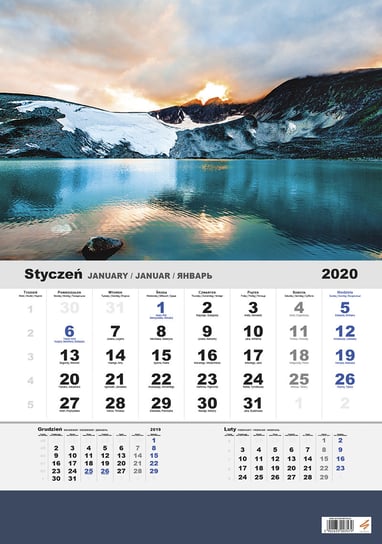 Kalendarz ścienny 2021, jednodzielny, mix 4 wzorów Narcissus