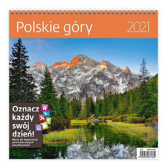 Kalendarz ścienny 2021, z naklejkami, Polskie góry Sztuka Rodzinna