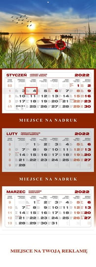 Kalendarz ścienny 2022, Łódka, trójdzielny WOKÓŁ NAS