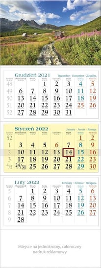 Kalendarz ścienny 2022, trójdzielny, mix wzorów Lucrum