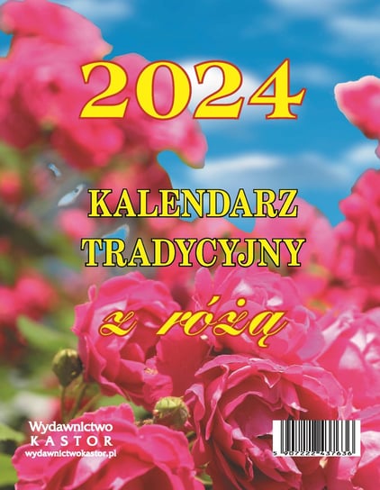 Kalendarz ścienny 2024 dzienny Kastor duży zdzierak z różą KASTOR