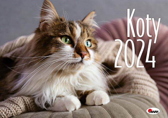Kalendarz ścienny 2024 miesięczny A2 AWM Koty AWM Agencja Wydawnicza